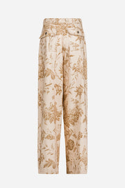 Pantalon en twill de coton imprimé toile de Jouy