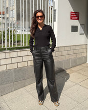 Pantalon en cuir noir