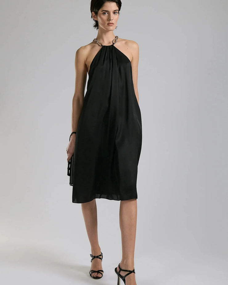 ROBE TRAPEZE EN SATIN