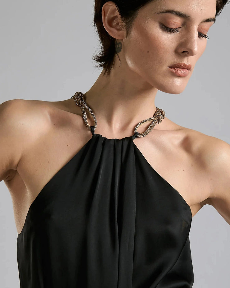 ROBE TRAPEZE EN SATIN