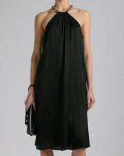 ROBE TRAPEZE EN SATIN