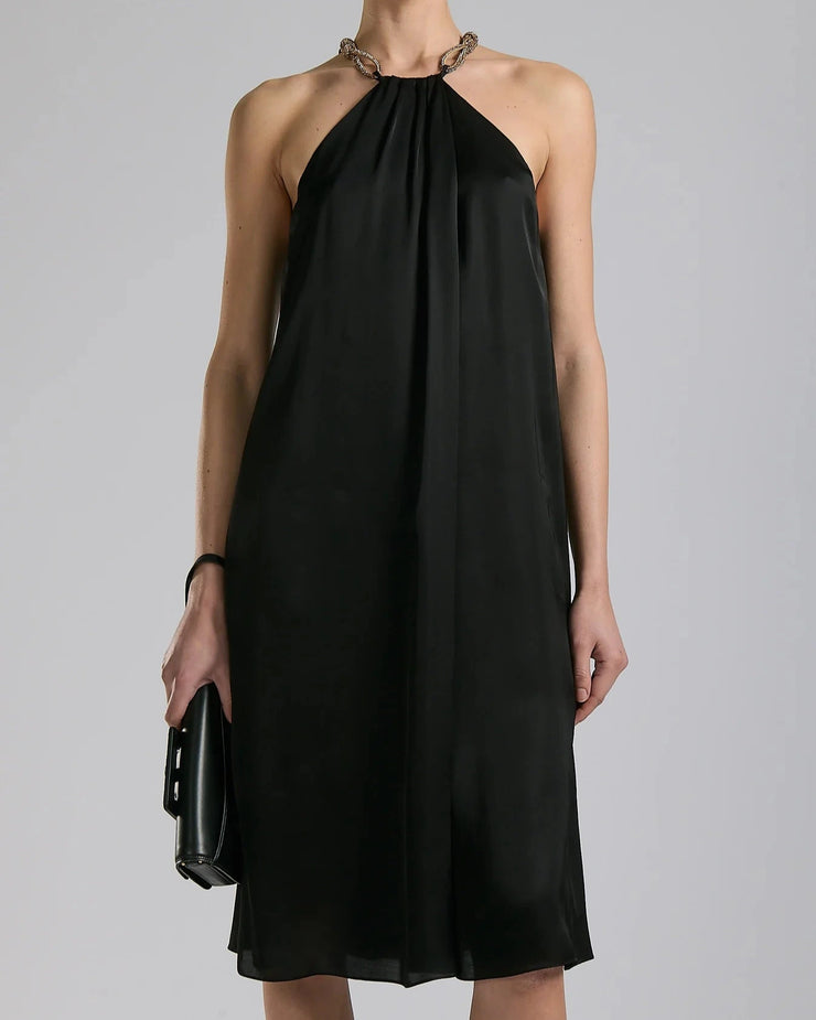 ROBE TRAPEZE EN SATIN