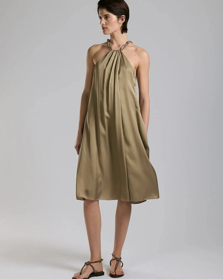 ROBE TRAPEZE EN SATIN