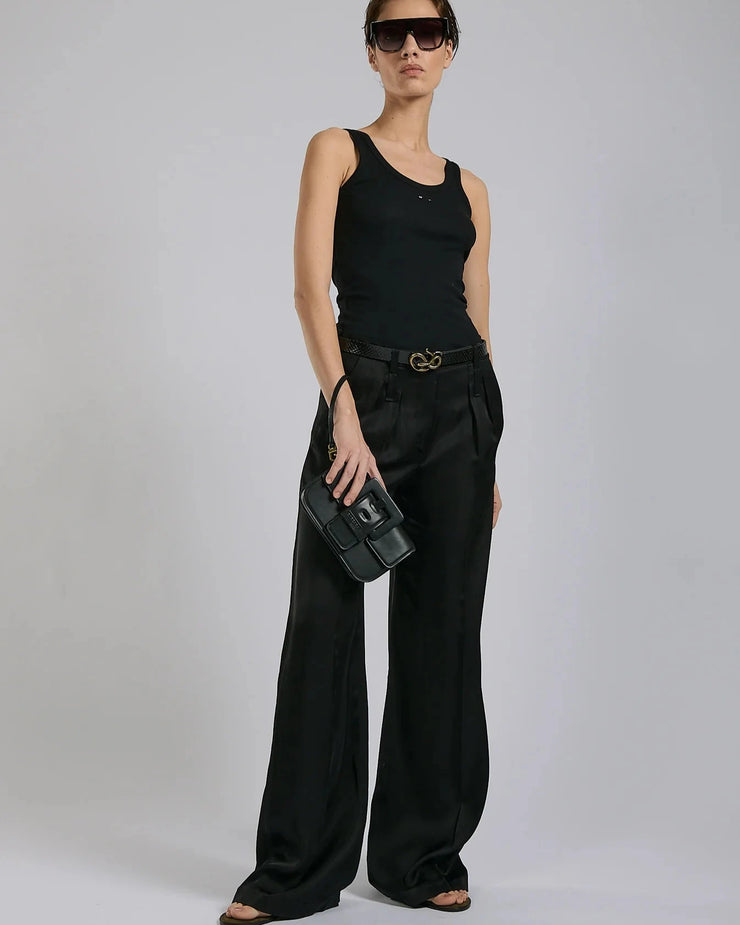 PANTALON A PLIS EN SATIN