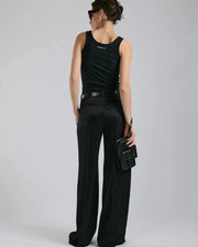 PANTALON A PLIS EN SATIN