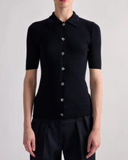 PULL POLO EN MAILLE IVOIRE OU MARINE