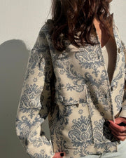 Veste en canvas imprimé floral