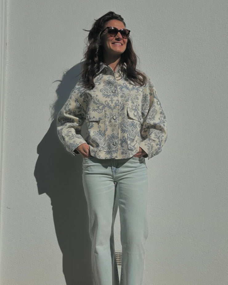 Veste en canvas imprimé floral