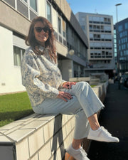 Veste en canvas imprimé floral