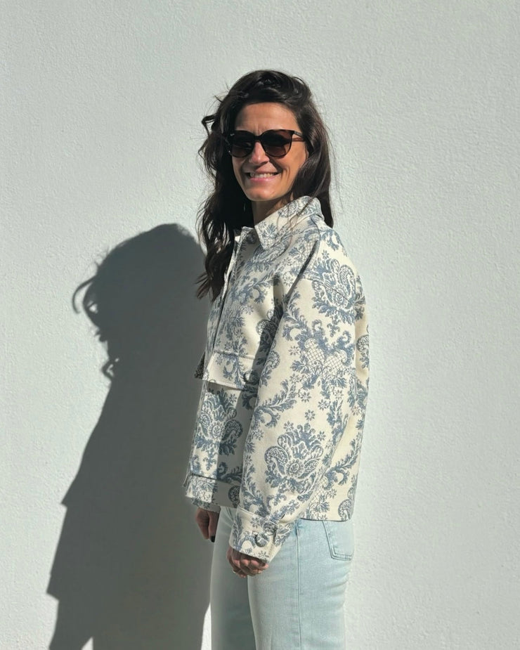 Veste en canvas imprimé floral