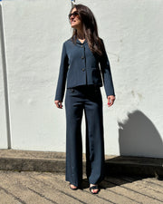 Pantalon a pont avec bouton ancre grain de poudre