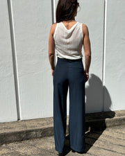 Pantalon a pont avec bouton ancre grain de poudre
