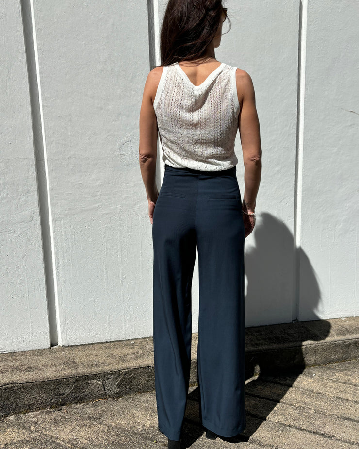 Pantalon a pont avec bouton ancre grain de poudre