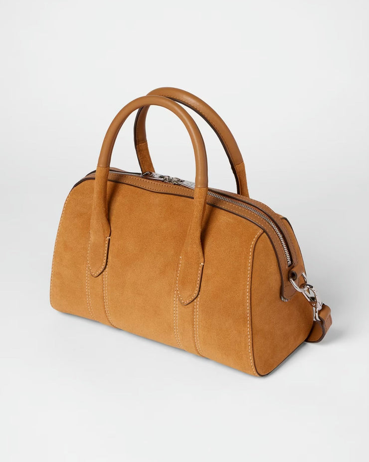Petit Sac Femme Marron Clair 'Boston' en Daim