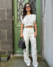 PANTALON AJOURE BLANC