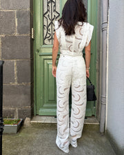 PANTALON AJOURE BLANC