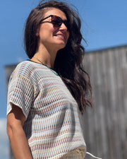 T-Shirt Femme 'Signature Stripe' en Coton