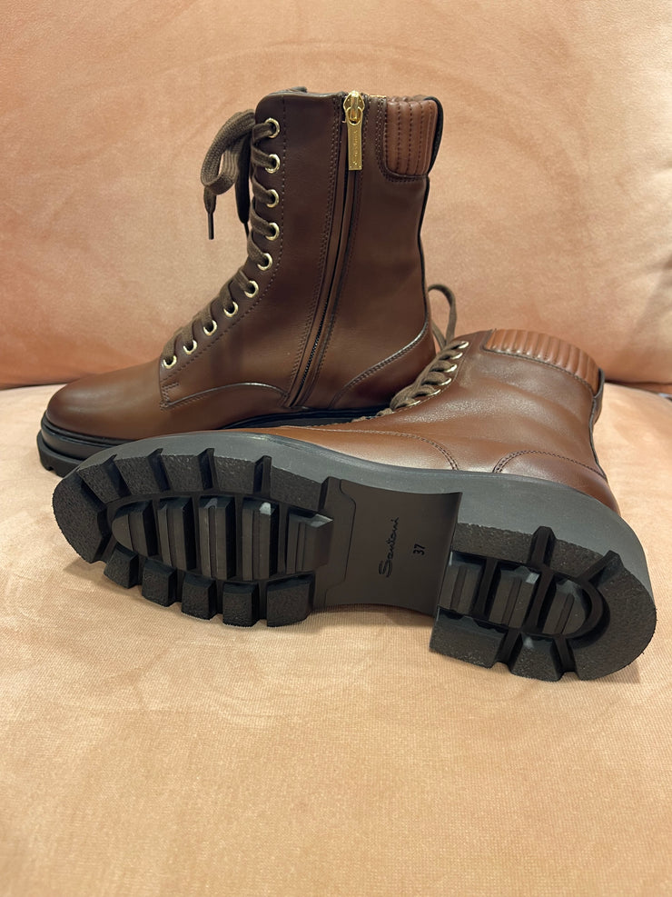 Bottine Chelsea en cuir marron pour femme