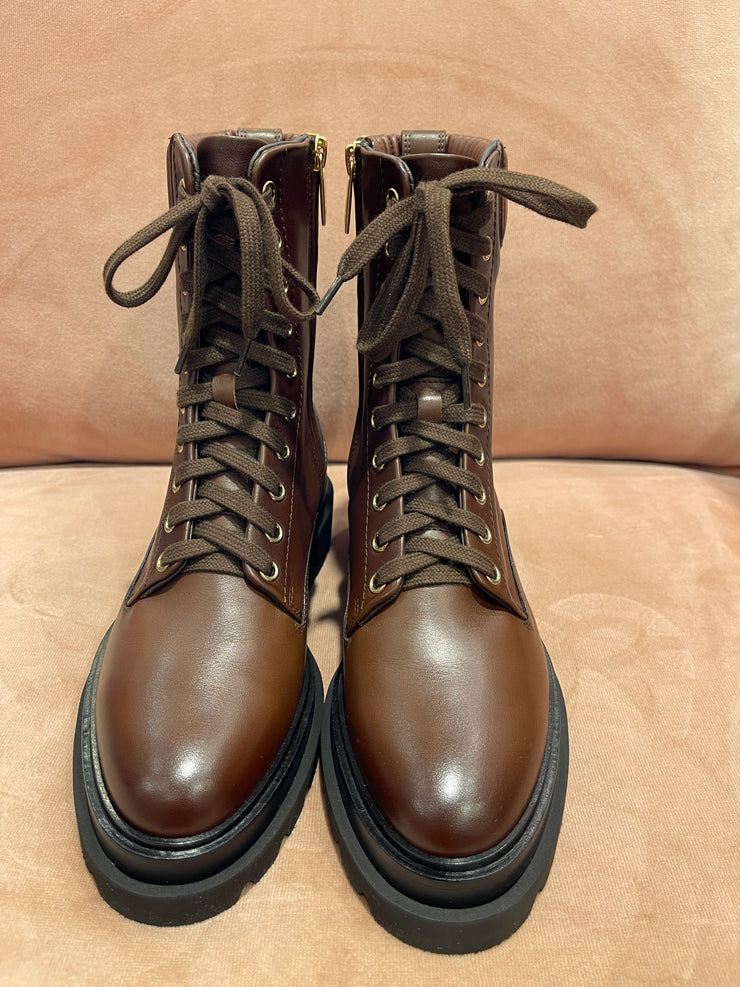 Bottine Chelsea en cuir marron pour femme
