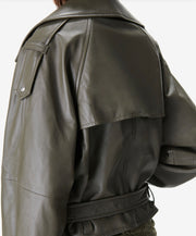 VESTE TRENCH EN CUIR