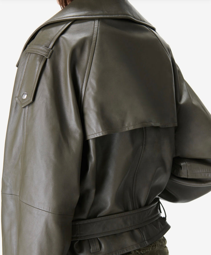 VESTE TRENCH EN CUIR
