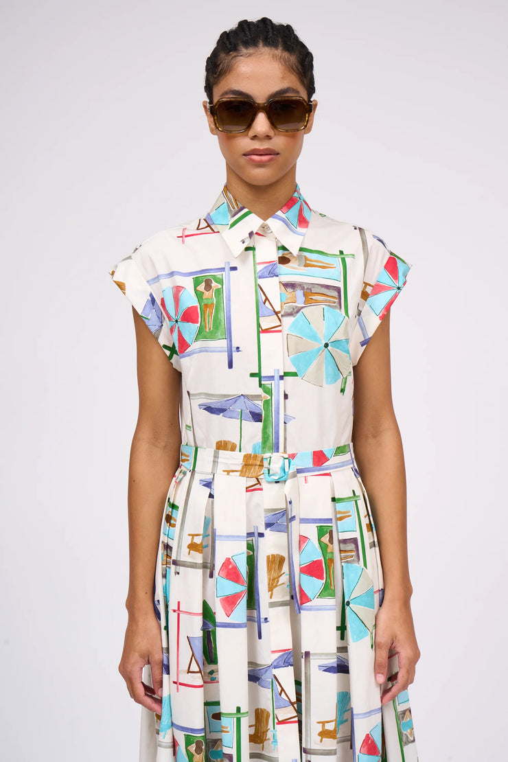 Robe chemisier a imprimé