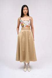 Jupe midi en coton