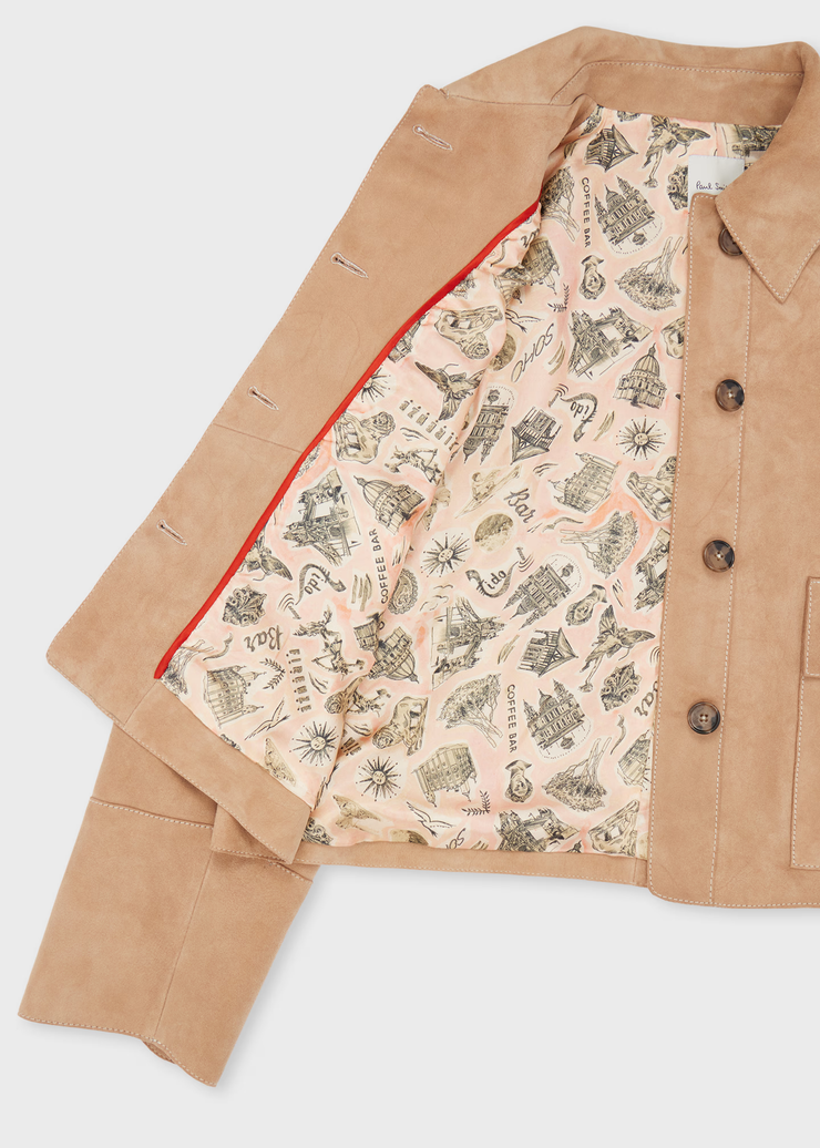 Veste en daim ample et courte