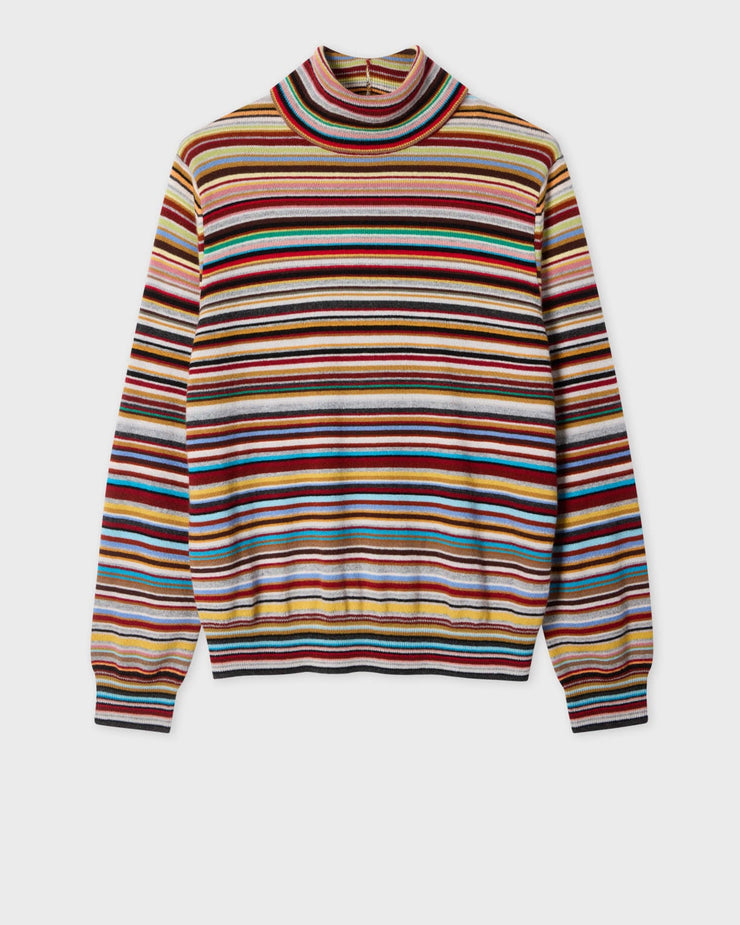 Pull Femme 'Signature Stripe' à Col Roulé