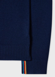 Pull à Col Roulé Femme Bleu Marine en Cachemire Mélangé