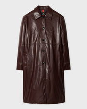 Trench en faux cuir marron