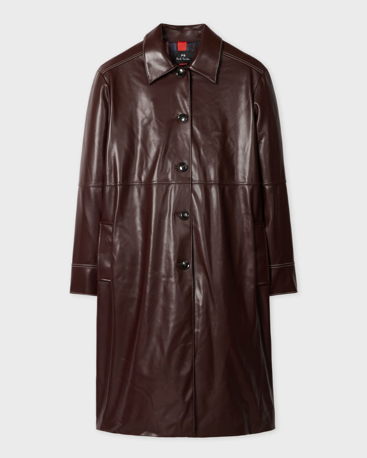 Trench en faux cuir marron