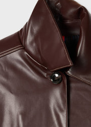 Trench en faux cuir marron