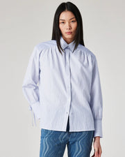Blouse motif « Pinstripe » en Seersucker
