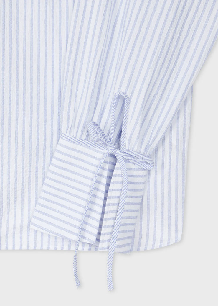 Blouse motif « Pinstripe » en Seersucker