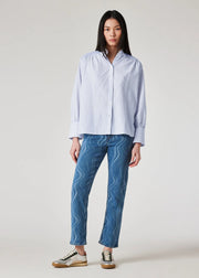 Blouse motif « Pinstripe » en Seersucker