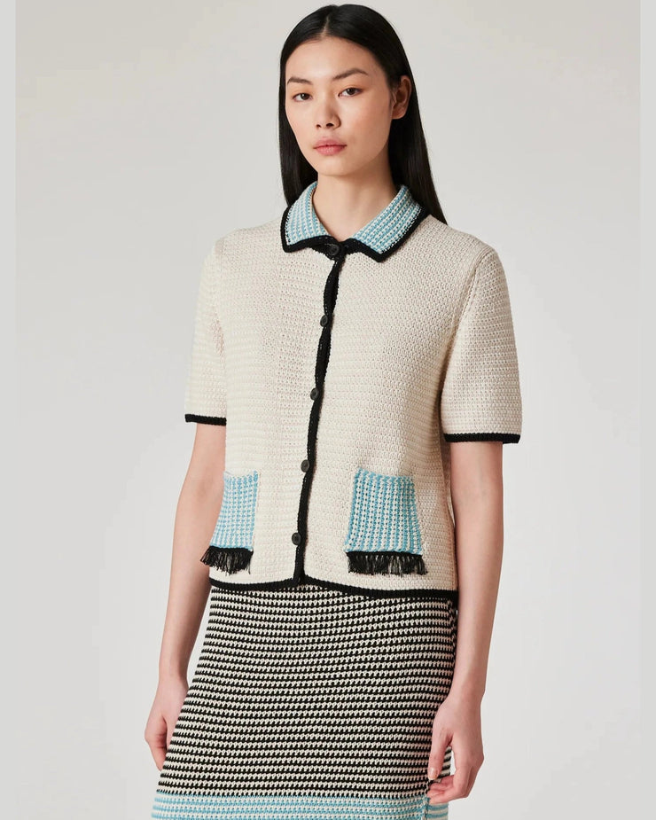 Cardigan tricoté crochet