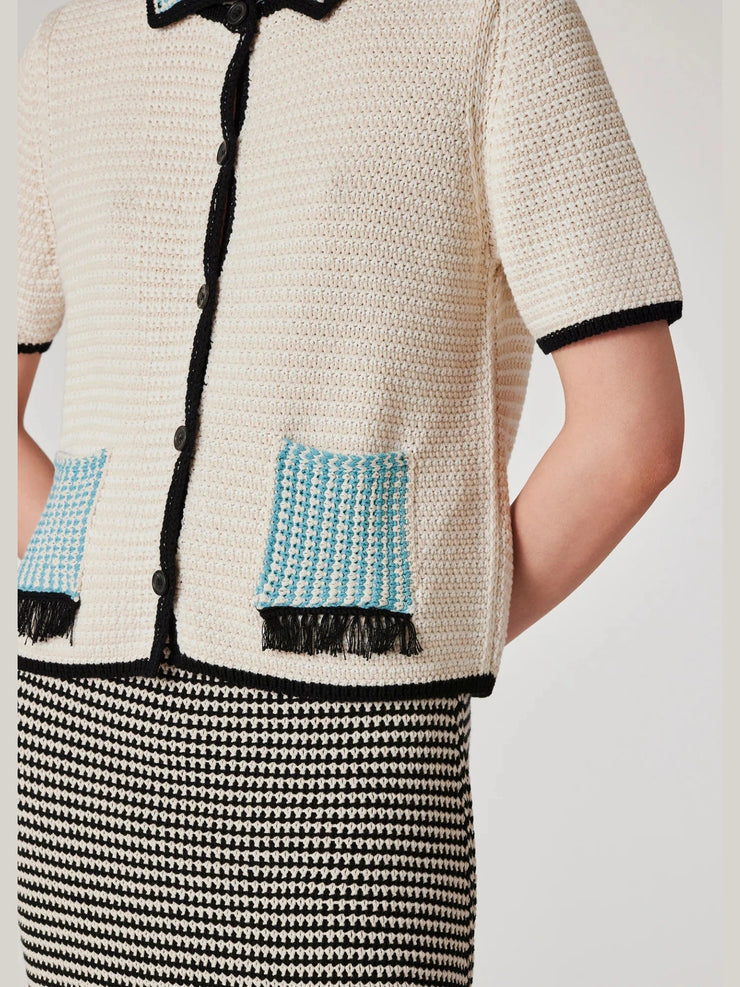 Cardigan tricoté crochet