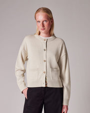 Cardigan Femme Crème Patte de Boutonnage 'Swirl'