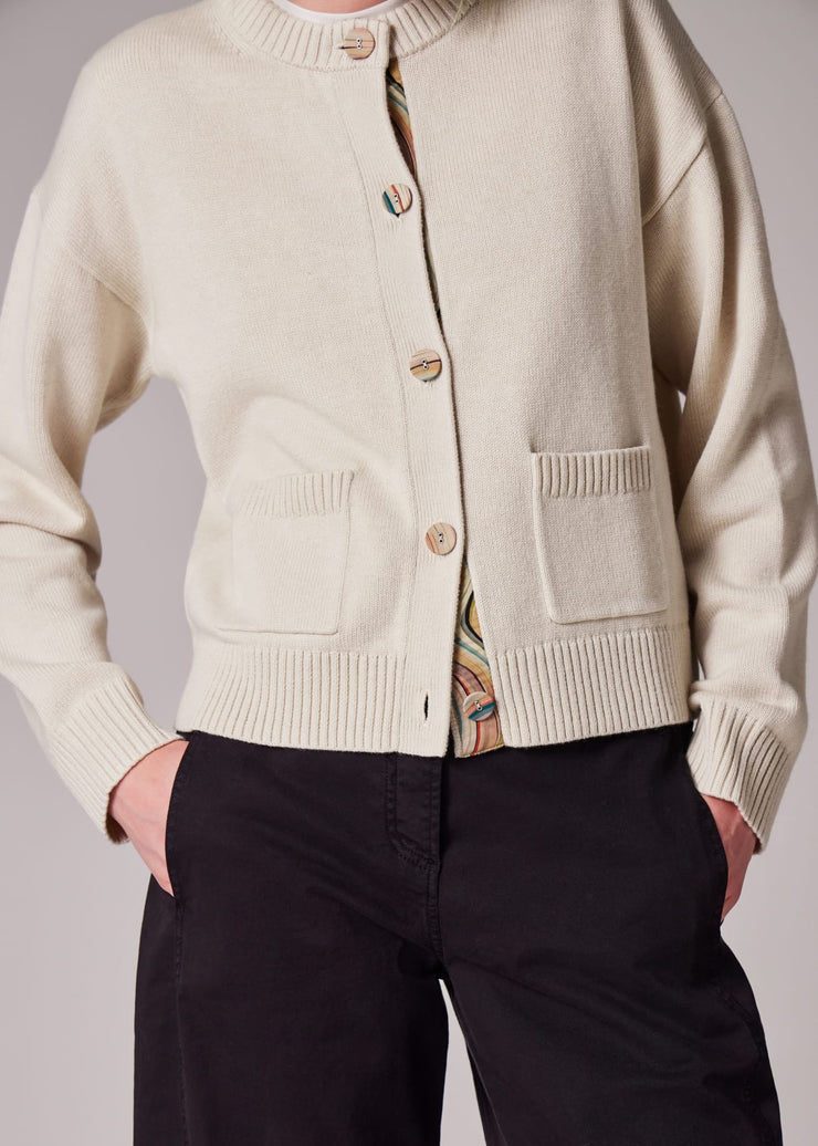 Cardigan Femme Crème Patte de Boutonnage 'Swirl'