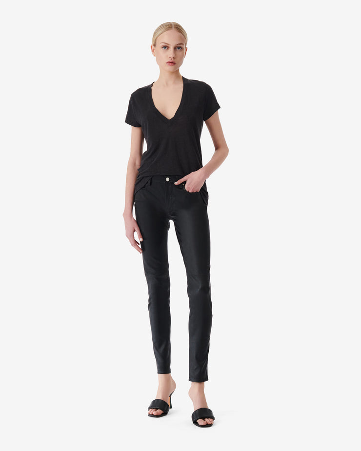 Tee Shirt en lin col V