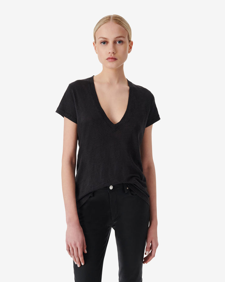 Tee Shirt en lin col V