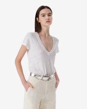 Tee Shirt en lin col V
