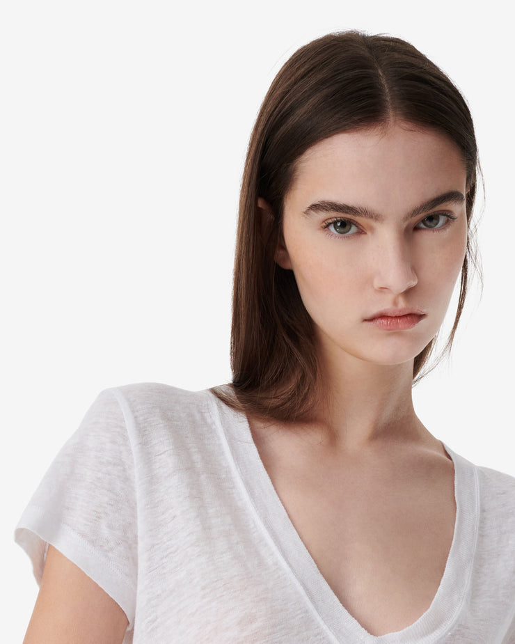 Tee Shirt en lin col V