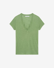 Tee Shirt en lin col V