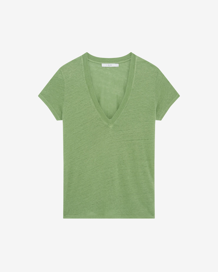 Tee Shirt en lin col V