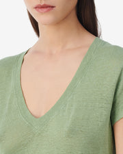 Tee Shirt en lin col V