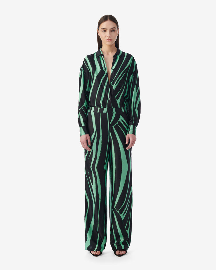 Pantalon droit en soie