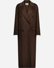 Manteau long en cachemire mélangé double face