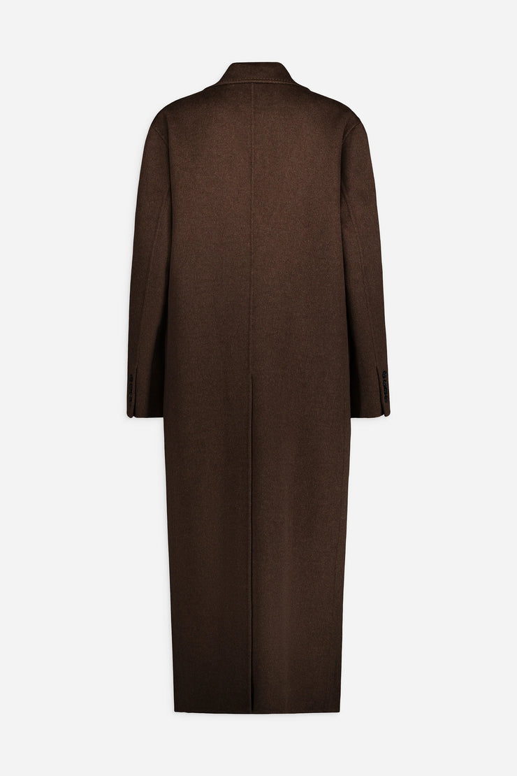 Manteau long en cachemire mélangé double face